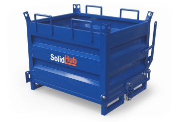 Klappbodenbehälter KBB680 für Gabelstapler, Füllvolumen 410 l, SolidHub 