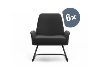 6 Chaises de conférence et chaises visiteurs MARIE, chaises cantilever, TOPREGAL 