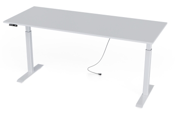 Table de bureau à réglage électrique de la hauteur MILLA160, blanc, 1.600 mm x 800 mm 