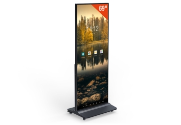 Totem numérique mobileDKS-LED69, 69 in Display, Android 11, Noir, 675 mm x 500 mm x 1.726 mm, TecMaschin 
