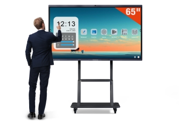 Tableau blanc interactif IWBT-65, 4K, 65 in écran tactile avec support à roulettes, TecMaschin 