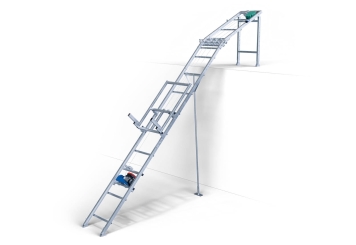 Monte matériaux / Ascenseur de toiture DDA200/12 avec protection anti-chute, charge max. 200 kg, longueur du rail 12 m, SolidHub 