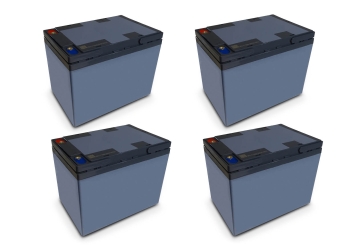 4 x Batterie pour AKM80-1, 12 V / 58 Ah, wipeket