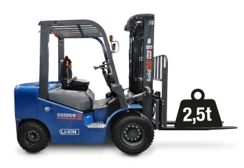 LI-ION Elektro-Gabelstapler GSE25/5, integriertes Ladegerät, Tragkraft 2.500 kg, SolidHub 
