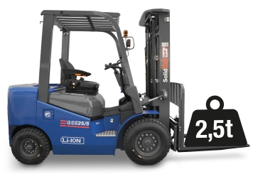 Chariot élévateur électrique LI-ION GSE25/5, chargeur intégré, capacité de charge 2.500 kg, SolidHub 