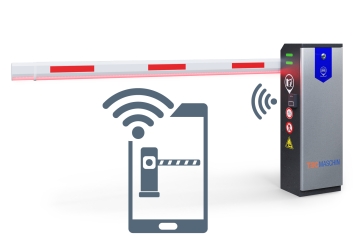 Barrière électrique automatique, barrière de parking ES3500-A avec commande par application, protection anti-collision et éclairage LED, TecMaschin 