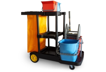 RWW4 cleaning trolley incl. press, 4 buckets and waste bag, wipeket 