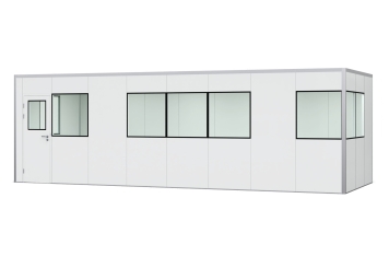 Warehouse office / prefab office PREFAB-24, 8 windows, 1 door (13 wall panels, 8 ceiling panels) 