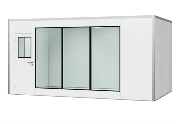 Warehouse office / prefab office PREFAB-15 "Studio", 4 windows, 1 door (16 panels) 