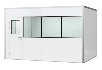 Warehouse office / prefab office PREFAB-12, 4 windows, 1 door (9 wall panels, 4 ceiling panels) 