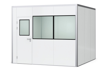 Warehouse office / prefab office PREFAB-9, 2 windows, 1 door (9 wall panels, 3 ceiling panels) 