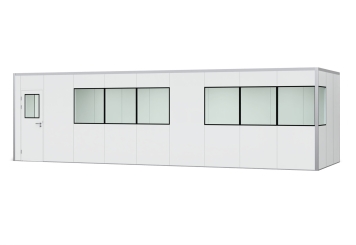 Warehouse office / prefab office PREFAB-27, 8 windows, 1 door (15 wall panels, 9 ceiling panels) 