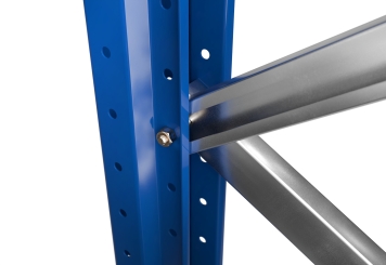 5,7 m pallet rack PR9000 / 110 cm deep / 2,5 m high / 2 levels for 18 euro pallets 
