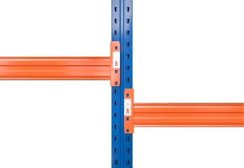 5,7 m pallet racking PR15000 / 110 cm deep / 3,5 m high / 2 levels / rack layer Galvanised mesh 