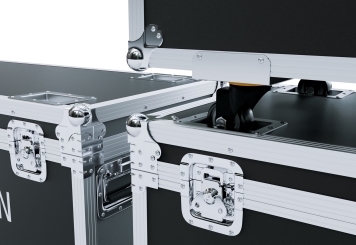 Mobiler digitaler Kundenstopper DKST-LED43 mit Touchscreen inkl. Transportbox, Weiß, 43 in Display, Android 11, TecMaschin 