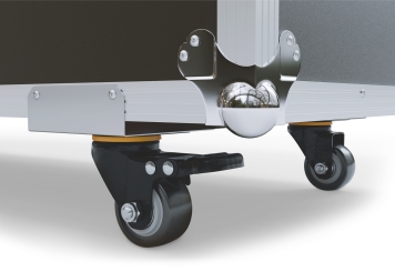 Mobiler digitaler Kundenstopper DKST-LED43 mit Touchscreen inkl. Transportbox, Weiß, 43 in Display, Android 11, TecMaschin 
