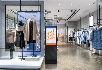 Mobiler digitaler Kundenstopper DKST-LED43 mit Touchscreen inkl. Transportbox, Schwarz, 43 in Display, Android 13, TecMaschin 