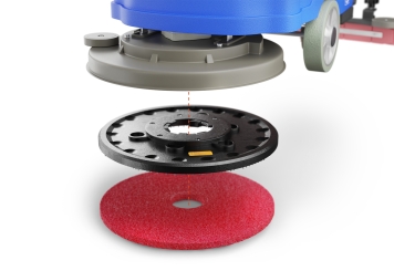 Red cleaning pad for scrubber dryer SWM50E, 510 mm, wipeket 