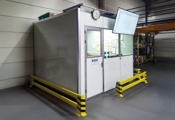 Warehouse office / prefab office PREFAB-6, 2 windows, 1 door (7 wall panels, 2 ceiling panels) 