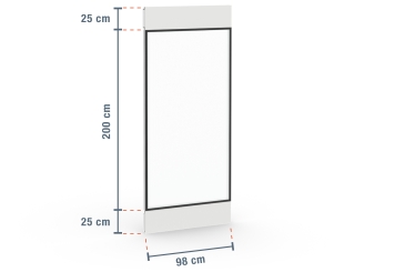 Studio window panel for PREFAB warehouse office 980 mm x 2.500 mm 