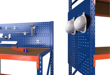 60 cm side panel / perforated panel for storage rack LR2000 / multipurpose rack / 1.000 mm high 