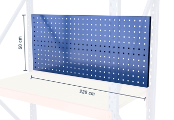 220 cm perforated panel for storage rack LR2000 / 500 mm high 