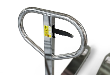 Edelstahl Handhubwagen HWM-E, Tragkraft 2.500 kg, Gabellänge 1.150 mm, SolidHub 