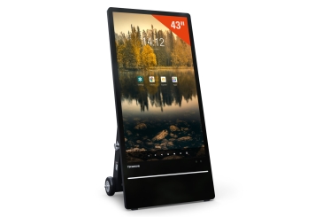 Digitaler Outdoor Kundenstopper DAO-LCD43E inkl. Transportbox, 43 in mit Batterie, Android 13, TecMaschin 