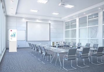 Digitaler Kundenstopper DKS-LED43, 43 in Display, Android 11, Weiß, 610 mm x 450 mm x 1.810 mm, TecMaschin 