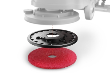 Red cleaning pad for scrubber dryer SWM50E, 510 mm, wipeket 