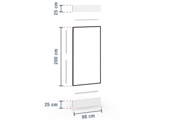 Studio window panel for PREFAB warehouse office 980 mm x 2.500 mm 