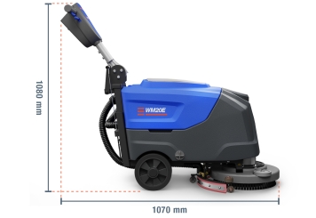 Scrubber dryer WM20E with battery, 20 l fresh water tank, brush diameter 380 mm, wipeket 