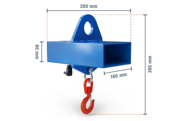 Lasthaken für Gabelstapler LH1000, Lackiert, 1.000 kg, SolidHub 