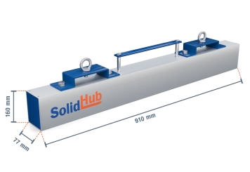 910 mm Magnetbesen GMB91/20 für Gabelstapler, max. Belastung 20 kg, SolidHub 