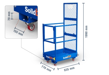 Arbeitsbühne / Arbeitskorb AK360/1 für Gabelstapler, 770 mm x 935 mm, SolidHub 