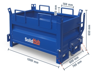 Klappbodenbehälter KBB300 für Gabelstapler, Füllvolumen 200 l, SolidHub 