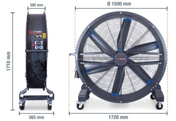 Industrial fan IVM1500, 1.500 mm diameter, TecMaschin 