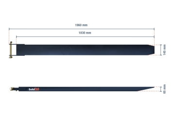 Gabelverlängerung für Gabelstapler 1.830 mm, max. Belastung 3.000 kg, SolidHub 