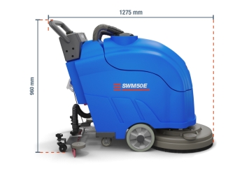 Scrubber dryer SWM50E with battery, 2.200 m²/h, brush diameter 490 mm, wipeket 