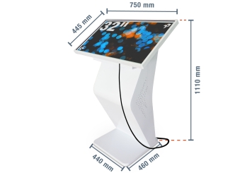 Digitales Informationsterminal mit Touchscreen DITT-LED32 inkl. Transportbox TB-DITT32, Android 13, TecMaschin 