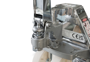 Edelstahl Handhubwagen HWM-E, Tragkraft 2.500 kg, Gabellänge 1.150 mm, SolidHub 