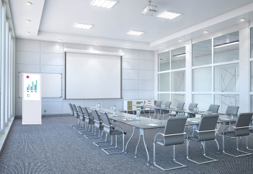 Digitaler Kundenstopper DKST-LED43 mit Touchscreen, 43 in Display, Android 11, Weiß, 610 mm x 450 mm x 1.787 mm, TecMaschin 