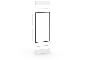 Studio window panel for PREFAB warehouse office 980 mm x 2.500 mm 