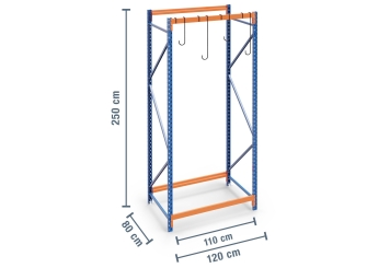  1,2 m rack à vélos FRR2000 / profondeur 80 cm / hauteur 2,5 m pour 4 vélos 
