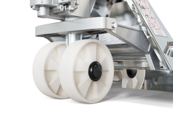 Edelstahl Handhubwagen HWM-E, Tragkraft 2.500 kg, Gabellänge 1.150 mm, SolidHub 