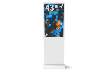 Digitaler Kundenstopper DKS-LED43, 43 in Display, Android 11, Weiß, 610 mm x 450 mm x 1.810 mm, TecMaschin 