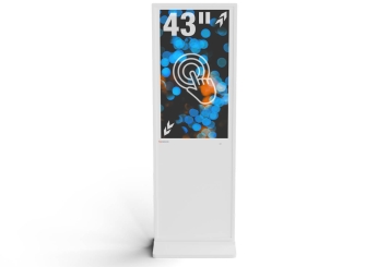 Digitaler Kundenstopper DKST-LED43 mit Touchscreen, 43 in Display, Android 11, Weiß, 610 mm x 450 mm x 1.787 mm, TecMaschin 