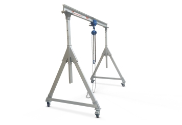 Mobiler Portalkran PKA1000/2 inkl. Kettenzug, Aluminium, max. Belastung 1.000 kg, 2.409 mm Hubhöhe, SolidHub 