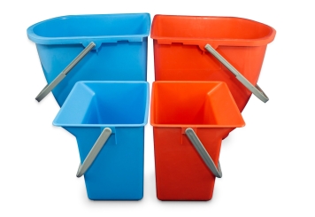 RWW4 cleaning trolley incl. press, 4 buckets and waste bag, wipeket 