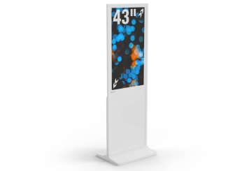 Digitaler Kundenstopper DKST-LED43 mit Touchscreen, 43 in Display, Android 11, Weiß, 610 mm x 450 mm x 1.787 mm, TecMaschin 